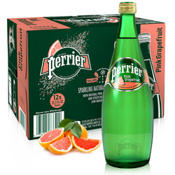 Perrier巴黎水西柚味气泡水 天然矿泉水 750ml*12瓶整箱装 *4件