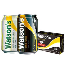 Watsons 屈臣氏 苏打水混合系列（原味黑罐20罐+柠檬草味4罐）