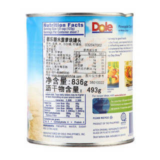 Dole 都乐 水果罐头 糖水菠萝罐头 836g