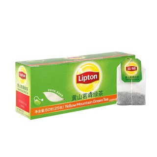 立顿Lipton 茶叶 黄山茗峰绿茶25包50g 袋泡茶茶包 办公室休闲下午茶