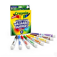 Crayola 绘儿乐 可水洗粗头水彩笔 8色