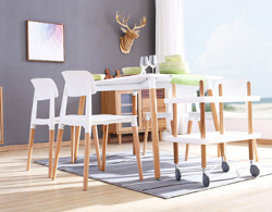 TIMI天米 现代简约餐桌椅 北欧餐桌椅组合 家用饭桌 简约餐厅家具(白色 1.2米餐桌+4把白色椅子)