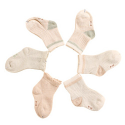 elepbaby 象宝宝 彩棉条纹婴儿袜 6双装 8-10cm (0-6个月) *6件