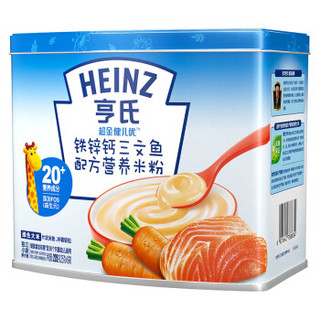 亨氏Heinz 超金健儿优铁锌钙三文鱼配方营养米粉225g 辅食添加初期至36个月适用 宝宝辅食 *3件