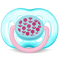 飞利浦新安怡 英国进口 AVENT 时尚安抚奶嘴6-18个月女宝 六孔透气SCF172/15