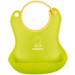宝贝时代（babyyuga） 哈妮儿童围兜 BH-401A绿色儿童防水防漏围兜软塑胶超大容量易清洗6个月-2岁 *6件