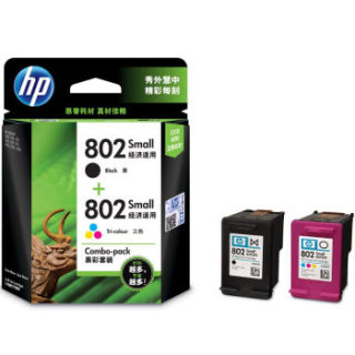 惠普(HP) CR312AA 802s黑色+802s彩色墨盒套装 (适用HP Deskjet 1050/2050/1010/1000/2000/1510/1511)