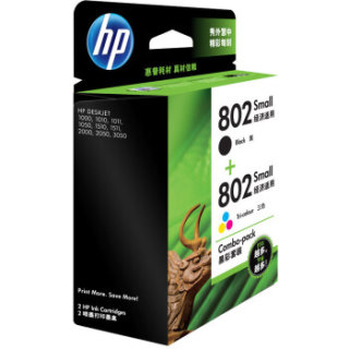 惠普(HP) CR312AA 802s黑色+802s彩色墨盒套装 (适用HP Deskjet 1050/2050/1010/1000/2000/1510/1511)