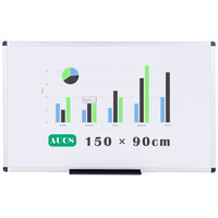 AUCS 傲世 150*90cm大白板黑板写字板 白班磁性会议室办公室教学开会培训白板挂式看板