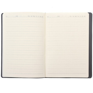 M&G 晨光 A5/76页黑色皮面软抄本记事日记笔记本子 单本装APYLM488