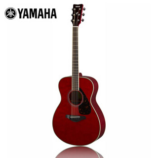 YAMAHA 雅马哈 FS820RR单板民谣吉它木吉他jita桃花芯背侧板40英寸红宝石色