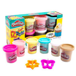 孩之宝(Hasbro)培乐多彩泥橡皮泥DIY男女孩儿童玩具礼品 小麦粉制作 彩点6色罐装彩泥(336g)B3423 *2件