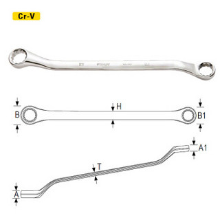  STANLEY 史丹利 英制45°角精抛光双梅扳手7/8