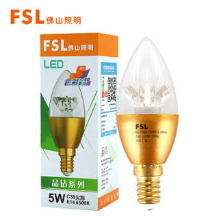 FSL 佛山照明 LED尖泡 E14小口 白光金色 5W*10支