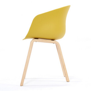 佳匠 北欧餐椅洽谈创意书桌椅现代简约休闲靠背椅电脑椅子 黄色