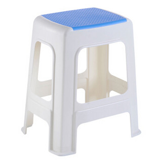 好尔（Hore)餐桌凳 家用高凳子 加厚防滑塑料凳子加大号蓝色1个装 *7件