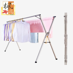 MAPLE FASHION 枫尚 枫尚 晾衣架折叠落地晒衣架不锈钢室外凉衣杆阳台伸缩晒被架2米免安装晾晒架3320