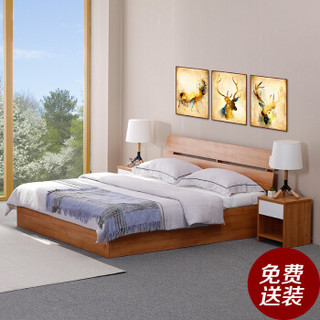 依丽兰板式床 现代简约设计 1.8米双人床 气动高箱床收纳床