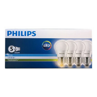 PHILIPS 飞利浦 LED球泡 E27大口 白光 5W*4只