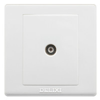德力西（DELIXI）开关插座面板 TV电视插座 雅白系列