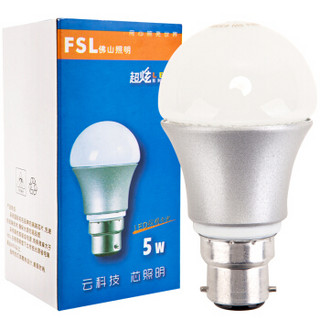 FSL 佛山照明 LED卡口球泡B22口节能灯泡5W日光色6500K