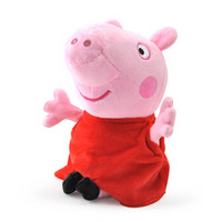  Peppa Pig 小猪佩奇 毛绒玩具 佩奇抱熊 19cm