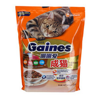 Gaines 佳乐滋 喵喵爱 成猫综合营养猫粮 （金枪鱼、牛肉、蔬菜、小鱼配方） 1.4kg