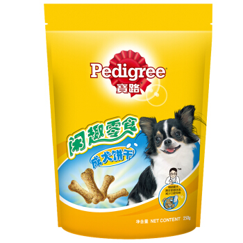 Pedigree 宝路 狗粮宠物狗零食通用成犬泰迪茶杯犬柯基狗饼干250g单袋装