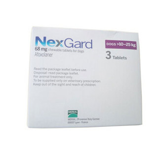 NexGard 尼可信 FRONTLINE 福来恩 超可信10-25kg犬L号 法国进口整盒3片装