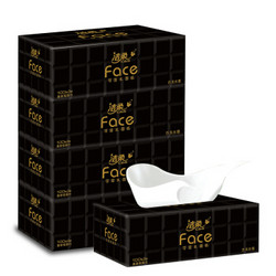 洁柔(C&S)盒抽 黑Face 可湿水3层面巾纸100抽*4盒 （古龙香水味 面子系列 盒装抽纸） *5件