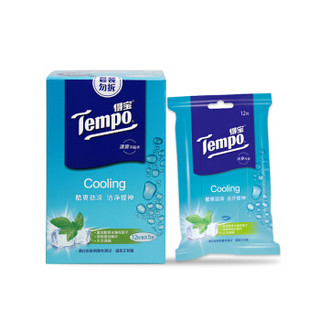 Tempo 得宝 冰爽洁肤盒装湿巾 12片*5包