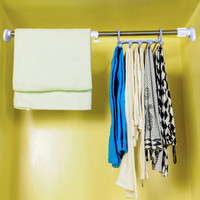 BAOYOUNI 宝优妮 衣柜挂衣杆不锈钢免打孔可伸缩调节衣橱横杆晾衣杆门帘撑杆DQ-0080-1
