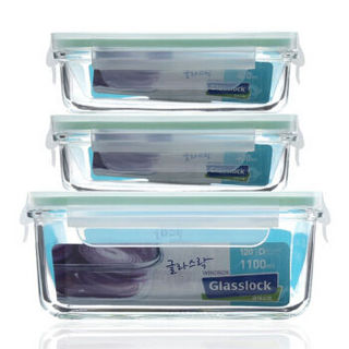 Glasslock 三光云彩 玻璃保鲜盒 3个装+餐包