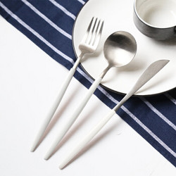 佳佰 西餐牛排刀叉勺子套装三件套 白银系列 CF1619 *5件