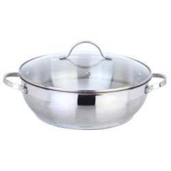 美厨(maxcook)304不锈钢火锅28cm 电磁炉火锅加厚复底带盖 燃气炉电磁炉通用MJY-28 *6件