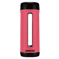 HAERS 哈尔斯 塑玻系列 双层玻璃杯 红色 340ml