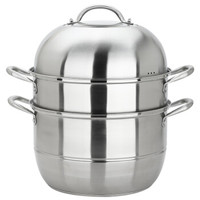MAXCOOK 美厨 蒸锅 304不锈钢蒸锅28CM 三层复底 燃气炉电磁炉通用MCZ306