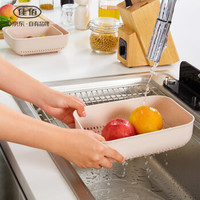 佳佰 方形简艺果蔬箩沥水篮 洗菜篮沥水篮沥水架 滤水3件套  J-262