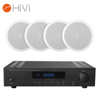 惠威(HiVi)FA120+JX6*4 家庭影院家用定阻功放套装大功率吸顶喇叭智能背景音乐高保真HiFi专业音频放大器