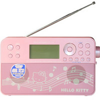 凯蒂猫（hellokitty） KT-RA1 便携式时尚短波数码收音机 迷你音响 FM收音/USB/SD/闹钟/便携移动 （粉色）