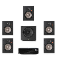 杰宝 JBL Studio2 6iw +哈曼卡顿151S 5.1 音响 音箱 家庭影院 吸顶音响 客厅音响 方形