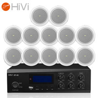 惠威(HiVi)DT80+JS105*12 家庭影院定压吸顶天花喇叭吊顶音响功放套装5英寸背景音乐公共广播系统会议音响