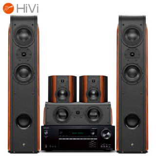 惠威（HiVi）D3.2HT+安桥SR444 音响 5.0声道家庭影院音箱 客厅HiFi功放音响组合 木质 落地箱 全国免费安装