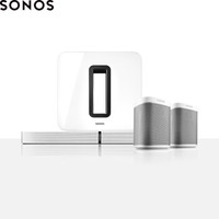 SONOS 音响 音箱 家庭智能音响 无线家庭影院PLAYBASE+SUB套装5.1声道 白色套组 低音炮 后环绕标准版