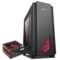 金河田(Golden field)预见N-52迷你小机箱电源套装 MATX游戏台式电脑主机箱套装 配额定330W龙霸静音电源