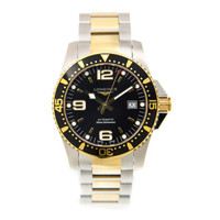 LONGINES 浪琴 康卡斯系列 L3.742.3.56.7 男士机械腕表 41mm 黑色 间金色 不锈钢间金