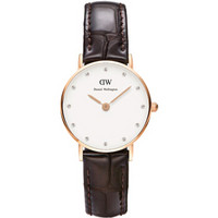 Daniel Wellington 丹尼尔惠灵顿 Classy系列 DW00100061 女士石英手表 26mm 白盘 棕色牛皮带 圆形