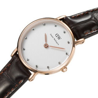 Daniel Wellington 丹尼尔惠灵顿 Classy系列 DW00100061 女士石英手表 26mm 白盘 棕色牛皮带 圆形