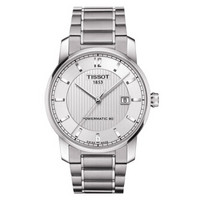 TISSOT 天梭 T-Classic Collection T087.407.44.037.00 男款机械腕表 40mm 白色 银色 钛金属