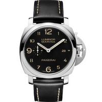 PANERAI 沛纳海 LUMINOR系列 PAM00359 男士机械腕表 44mm 黑色 黑色 皮革